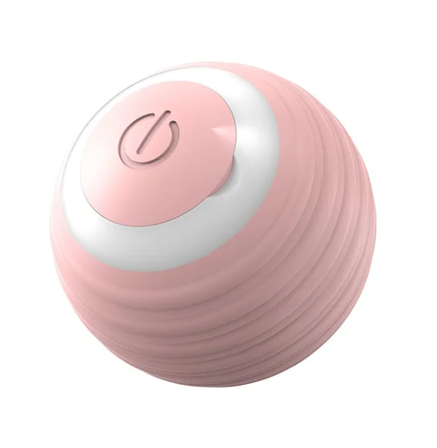 Rolling Ball Pink interactive pet toy - close-up product photo on white background