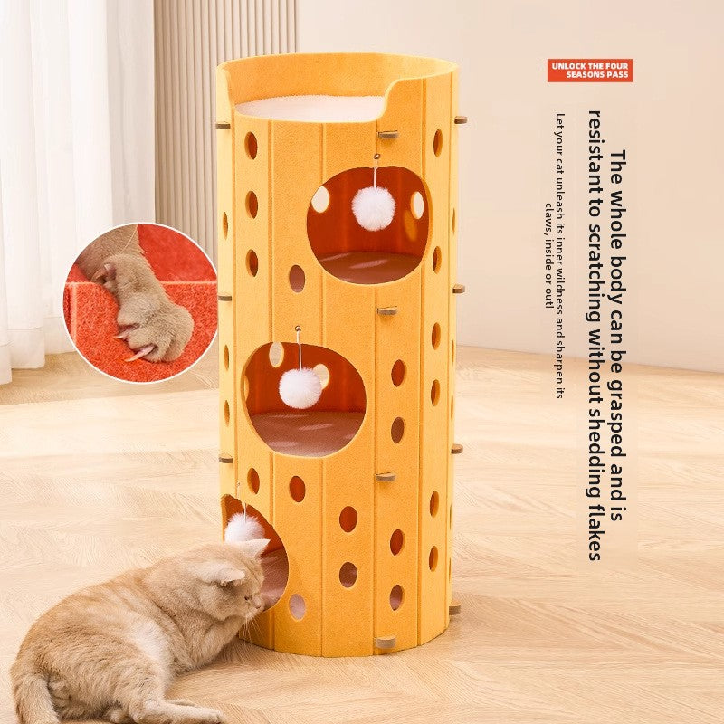 Multi-level cat tree with scratching posts and cosy bed - Offkind