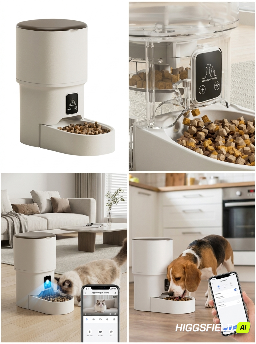 Automatic Smart Pet Feeder with WiFi Camera Offkind.