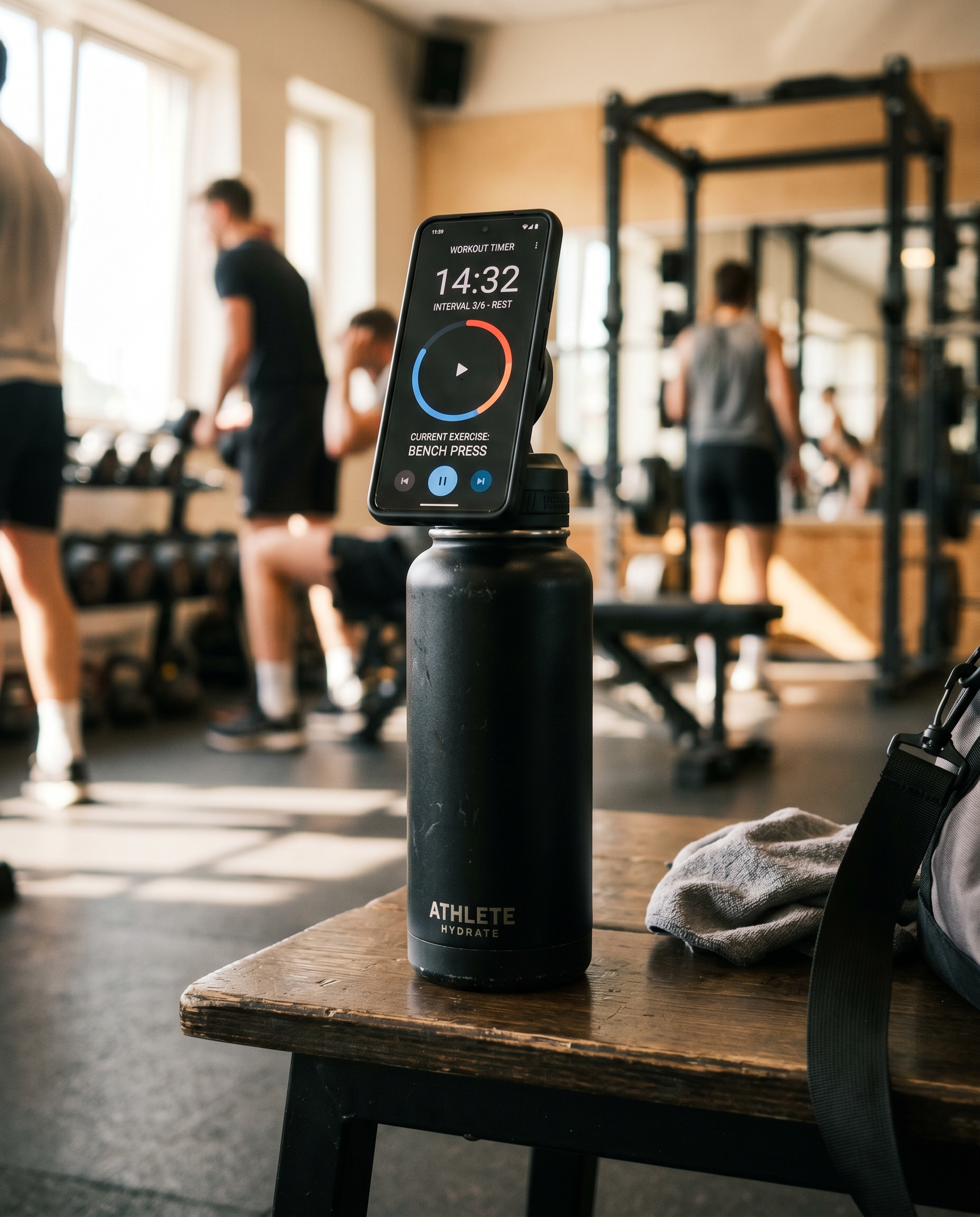 Magnetic Phone Holder Water Bottle | Insulated 720ml Sports Tumbler Offkind.