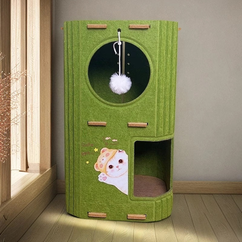 Multi-level cat tree with scratching posts and cosy bed - Offkind