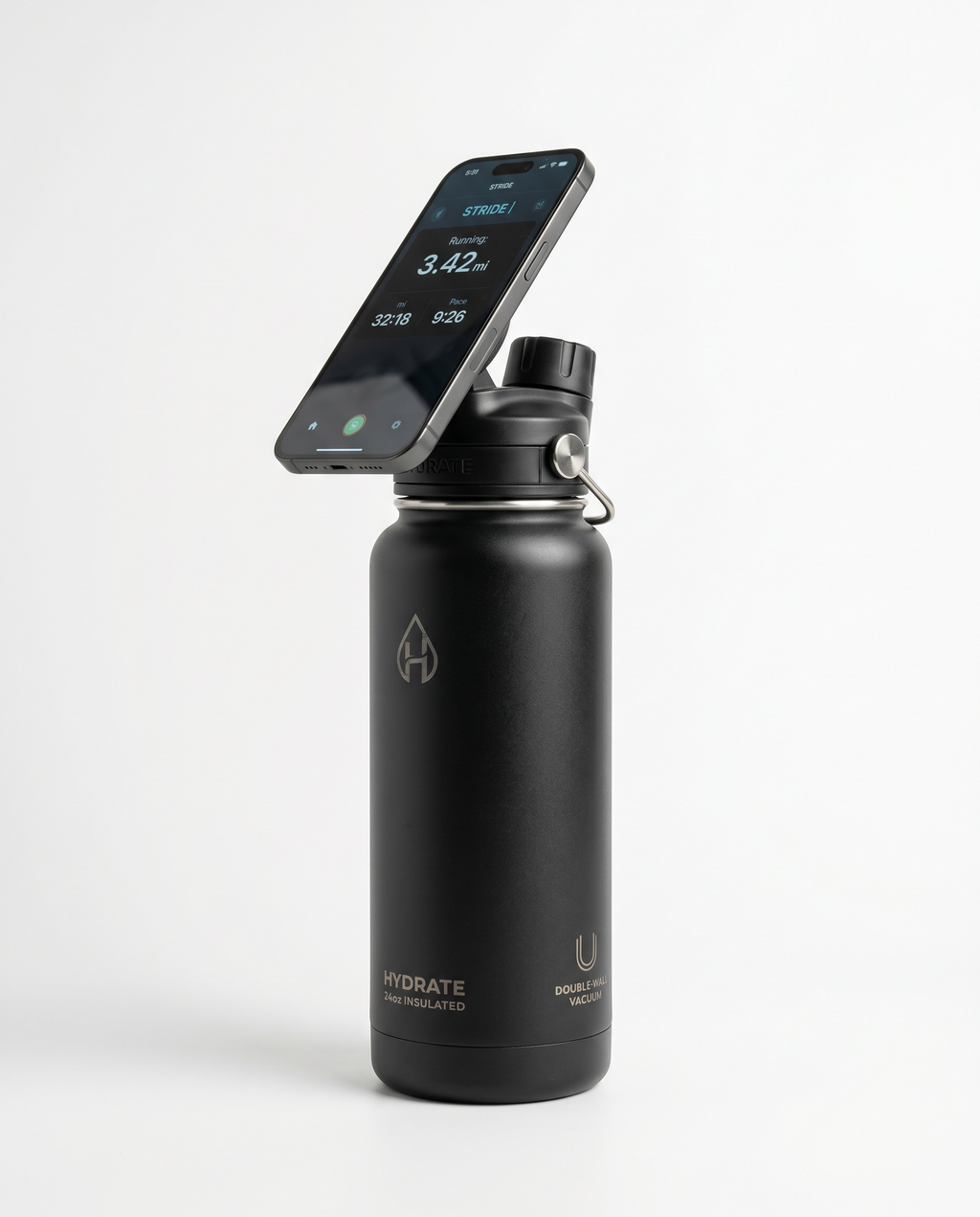 Magnetic Phone Holder Water Bottle | Insulated 720ml Sports Tumbler Offkind.