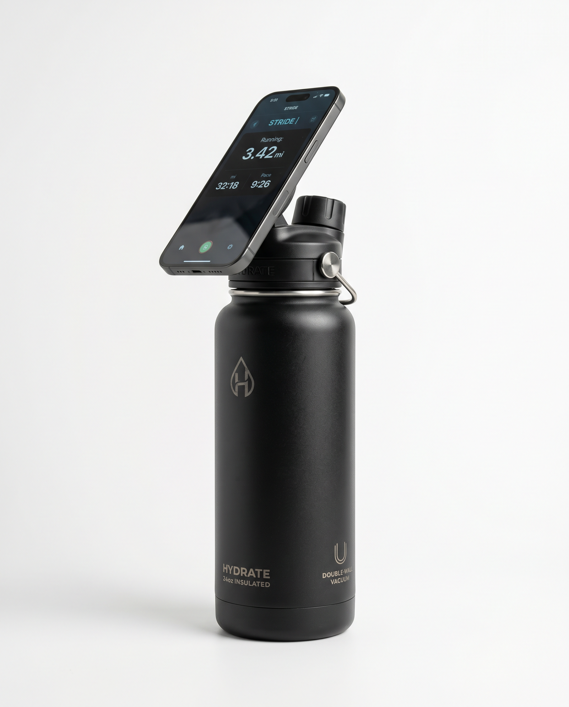 Magnetic Phone Holder Water Bottle | Insulated 720ml Sports Tumbler Offkind.