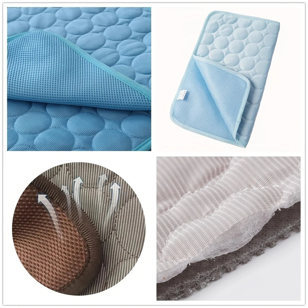 Cooling mat rolled up for portable travel and storage
