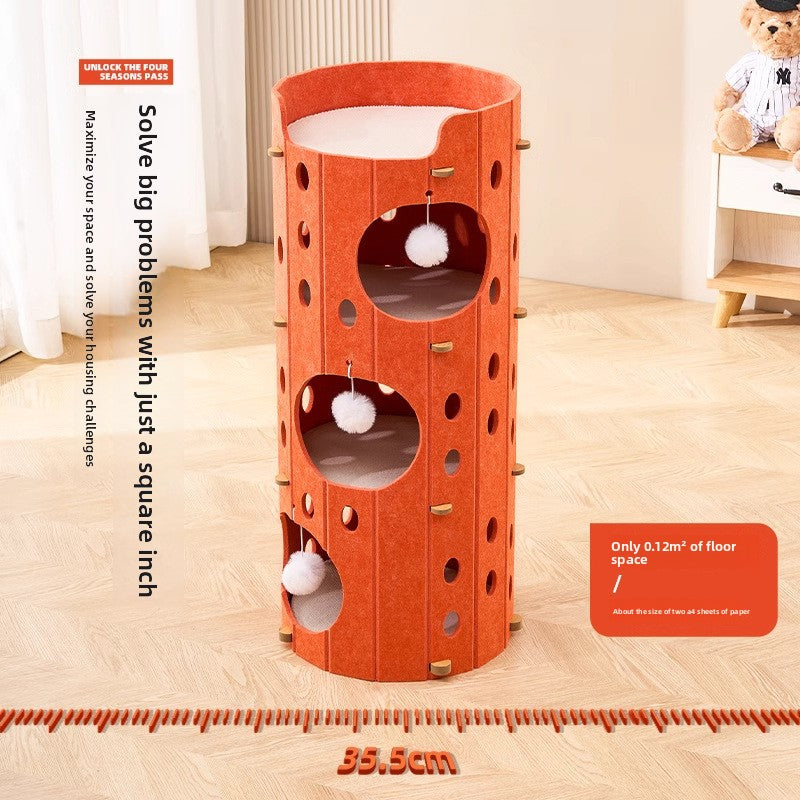 Multi-level cat tree with scratching posts and cosy bed - Offkind
