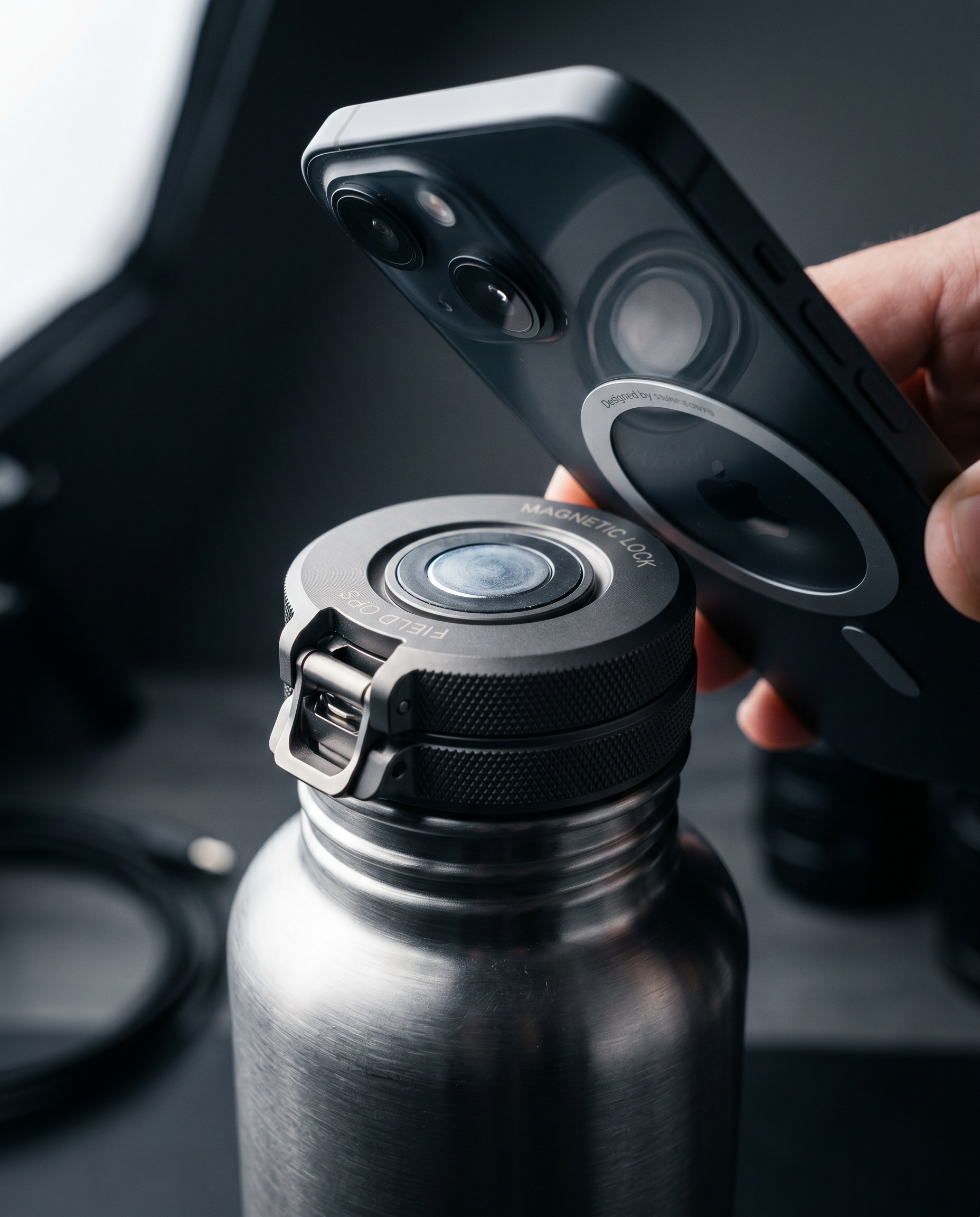 Magnetic Phone Holder Water Bottle | Insulated 720ml Sports Tumbler Offkind.