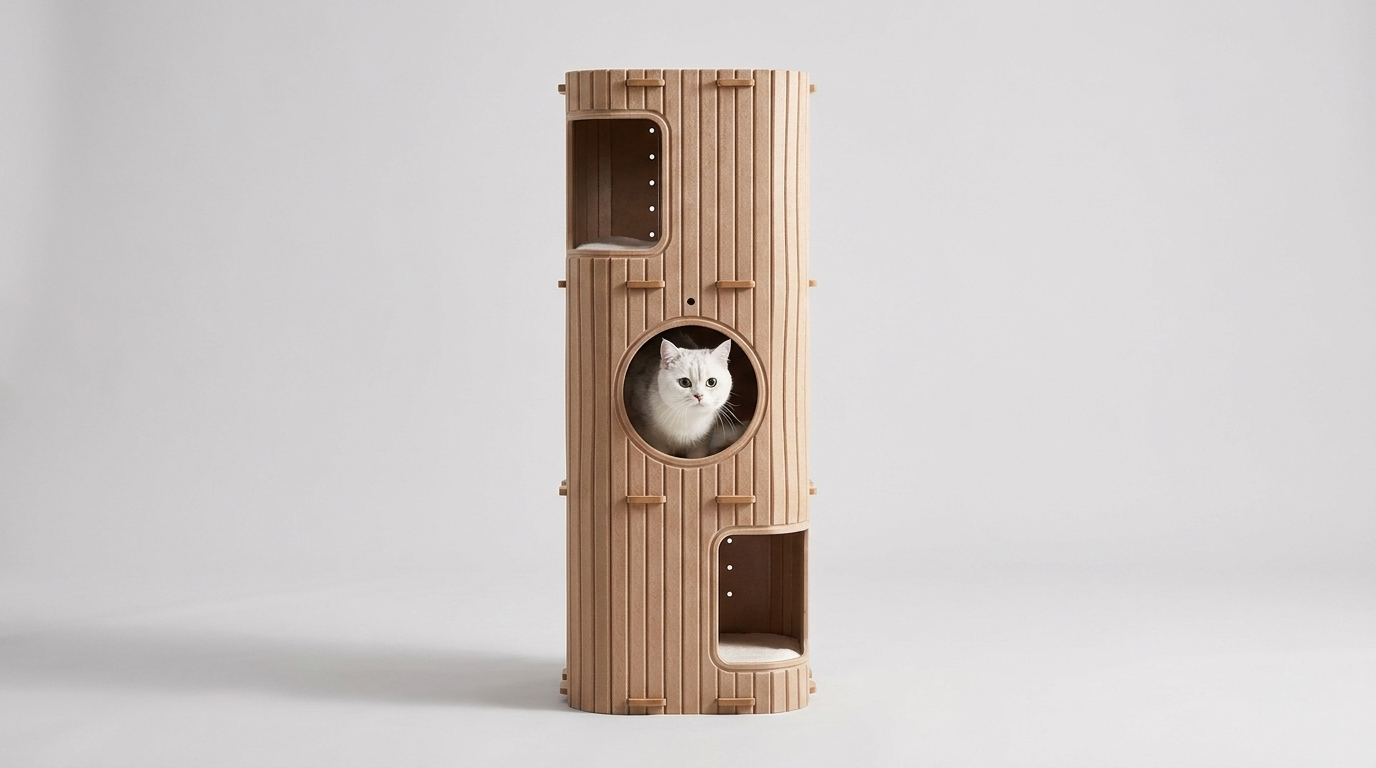 Multi-Layer Cat Nest | Enclosed Cat Climbing Frame & Scratching Tower Offkind.