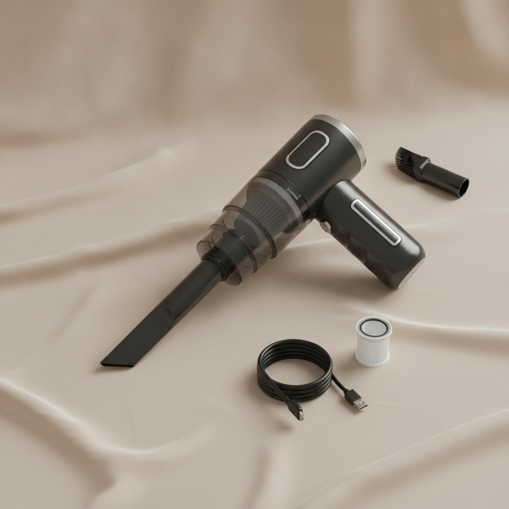 Portable car vacuum cleaning car seat upholstery